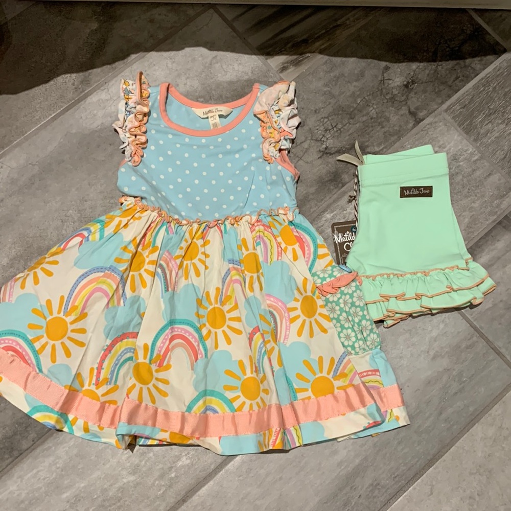 Rainbow dress with shortie
